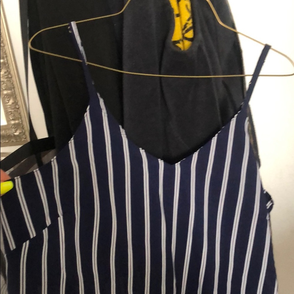 Navy blue with white stripes